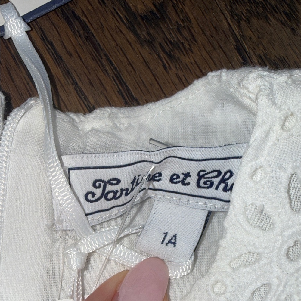 Elegant White Eyelet baby Dress 18-24 2T tartine et chocolat NWT spring easter - Picture 7 of 7
